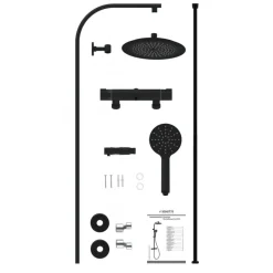 Colonne de douche - Chromé et noir - Matao Rain SCHÜTTE