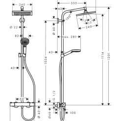 Colonne de douche - 1 jet - showerpipe Crometta E 240 EcoSmart HANSGROHE