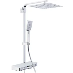Colonne de douche thermostatique avec tablette verre blanc - Ocean SCHÜTTE