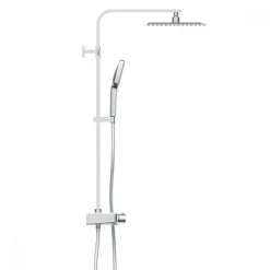 Colonne de douche thermostatique avec tablette verre blanc - Ocean SCHÜTTE
