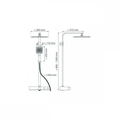Colonne de douche thermostatique avec tablette verre blanc - Ocean SCHÜTTE