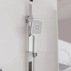 Colonne de douche thermostatique avec tablette verre blanc - Ocean SCHÜTTE