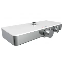 Colonne de douche thermostatique avec tablette verre blanc - Ocean SCHÜTTE