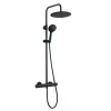 Colonne de douche thermostatique - douche de tête ronde - noire - COLORS KRAMER