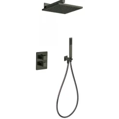 Colonne de douche thermostatique à encastrer noire mate Dax PAINI