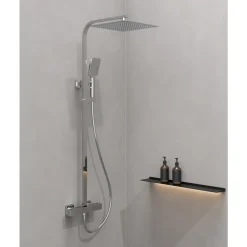 Colonne de douche thermostatique - douche de tête carrée - chrome - GOSSIP KRAMER