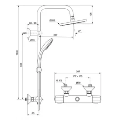 Colonne de douche thermostatique - technologie Cool Body - Olyos PORCHER