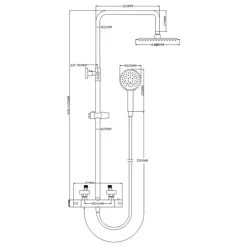 Colonne de douche thermostatique - douche de tête ronde - noire - GOODLIFE KRAMER