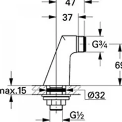 Colonnette oblique - embase ovale - chrome GROHE