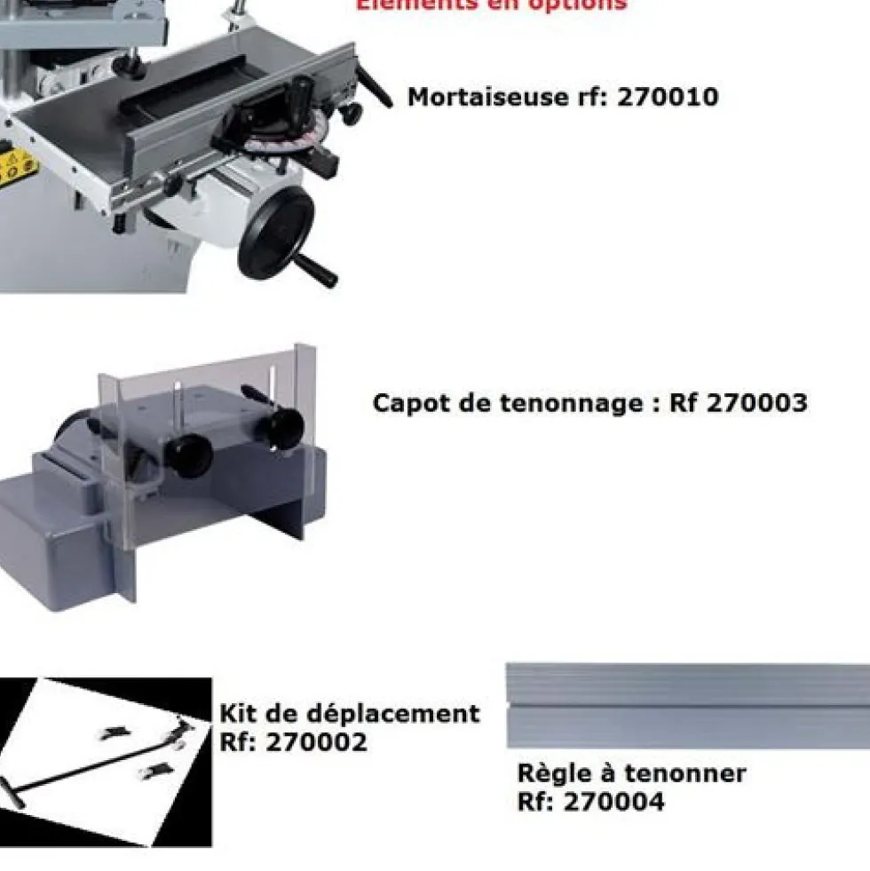 Combiné machine à bois 5 fonctions 310 mm COM310 LEMAN