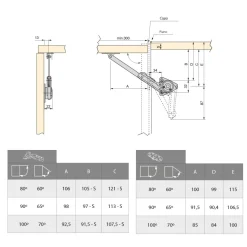 Compas pour portes relevables - vitesse réglable - la paire EMUCA