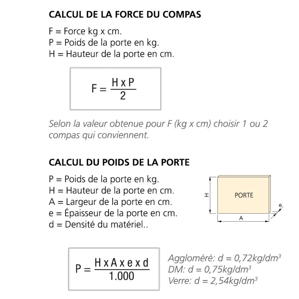 Compas pour portes relevables - vitesse réglable - la paire EMUCA