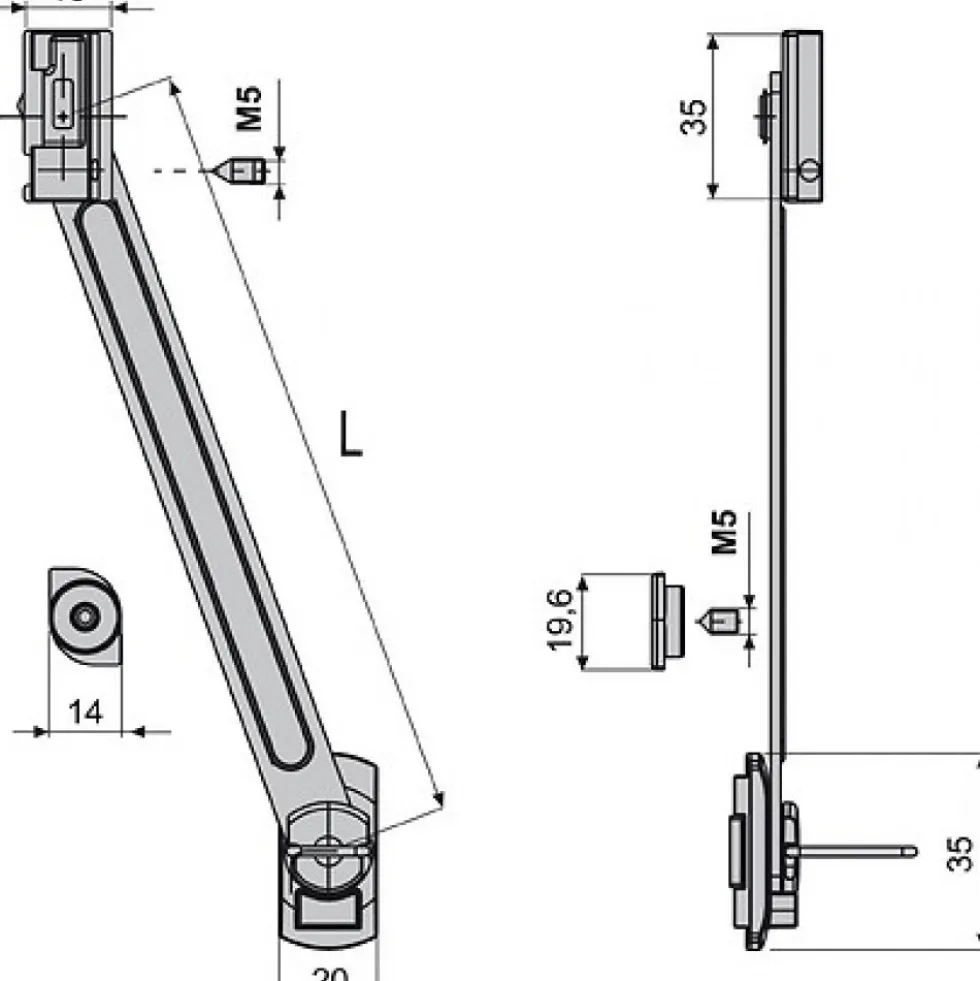 Compas à soufflet pour chassis aluminium - ALT3 - sans frein FAPIM
