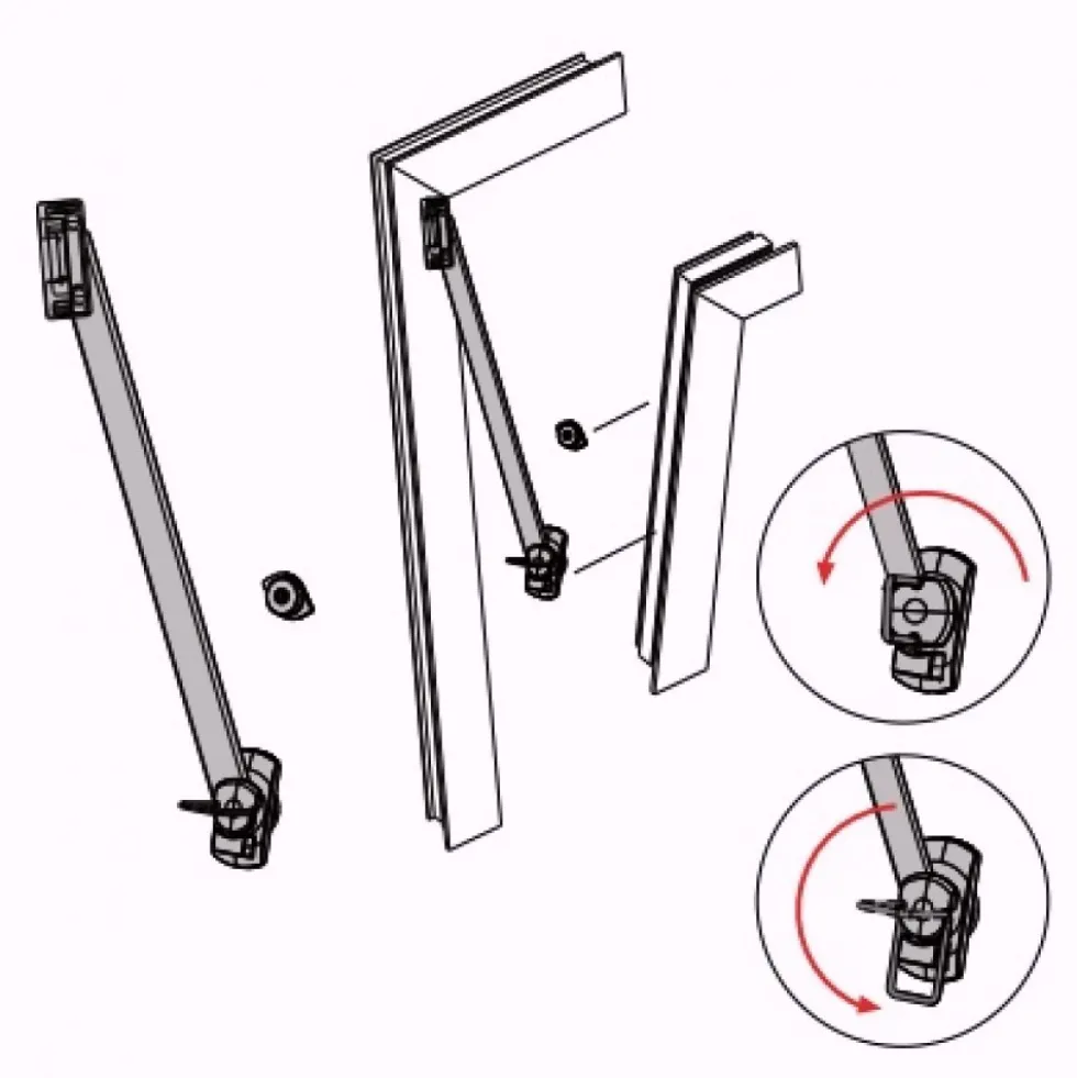 Compas à soufflet pour chassis aluminium - ALT3 - sans frein FAPIM