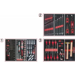 Composition d'outils 3 tiroirs pour servante - 158 pièces KS TOOLS