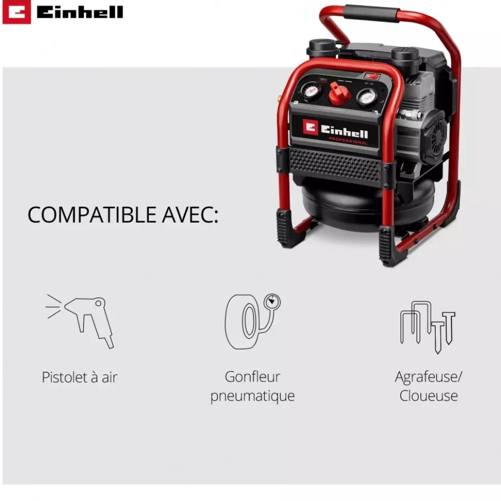 Compresseur à air Pro SILENZZO 18/160 - 8 bar - Power X-Change EINHELL PROFESSIONAL