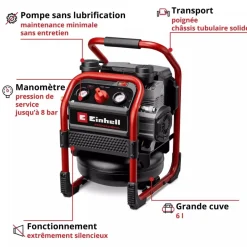 Compresseur à air Pro SILENZZO 18/160 - 8 bar - Power X-Change EINHELL PROFESSIONAL