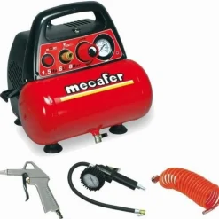Compresseur d'air NEW VENTO 6 L 1,5 CV 8 bar + 3 accessoires MECAFER