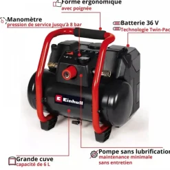Compresseur sans fil TE-AC 36/150 Li OF-Solo - Power X-Change EINHELL