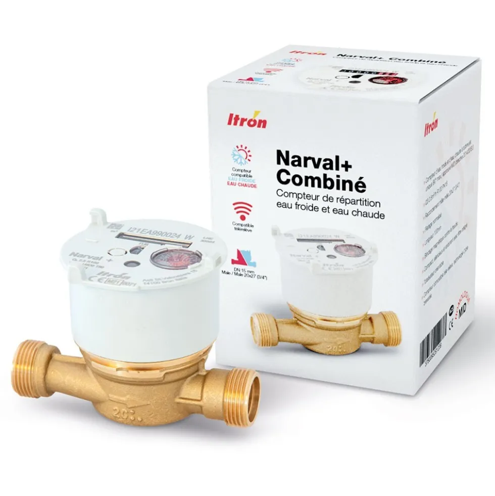 Compteur eau divisionnaire Narval+ combiné - M20x27 - Eau froide et chaude ITRON