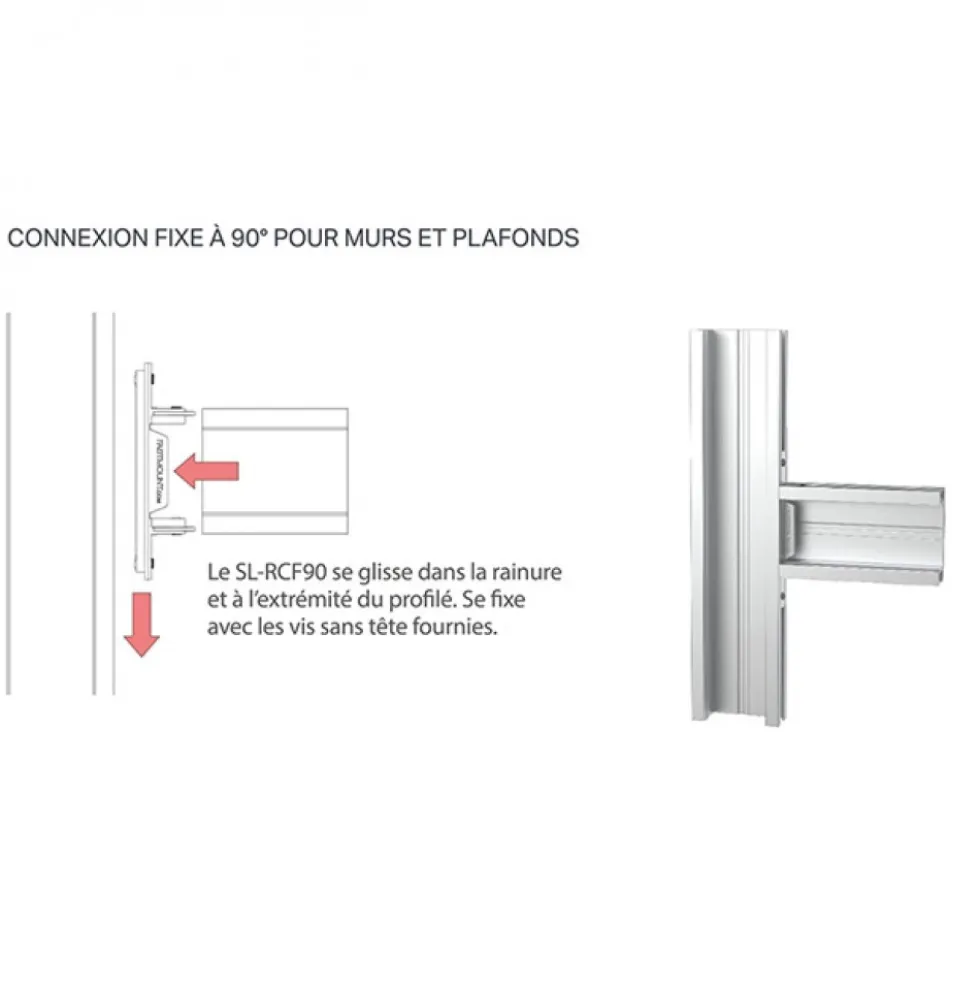 Connecteur mural fixe pour rail Domalurail Stratlock - SL-RCF90 DOMARINE