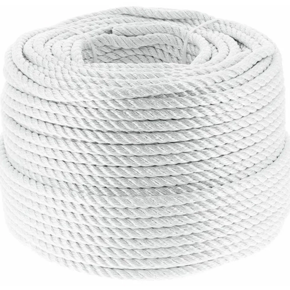 Cordage polyamide blanc - imputrescible et hydrofuge - longueur 100 m CORDERIE MESNARD