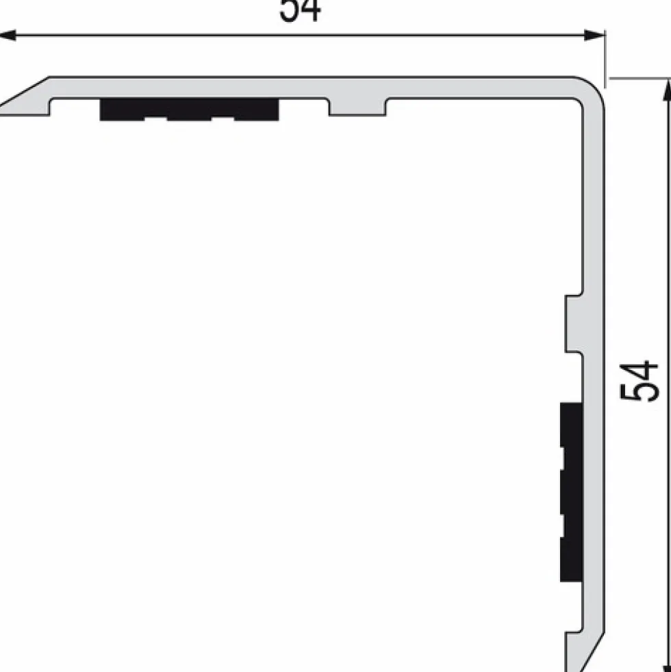 Cornière murale adhésive - aluminium anodisé - 1,5 m DINAC