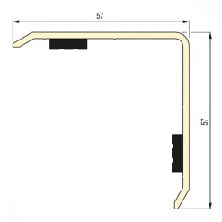 Cornière murale antichoc adhésive - PVC beige - 3 m - 57x57 mm DINAC