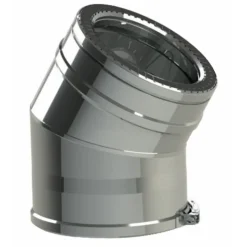 Coude 30° - double paroi Duoten - Inox isolé - avec bride de sécurité TEN