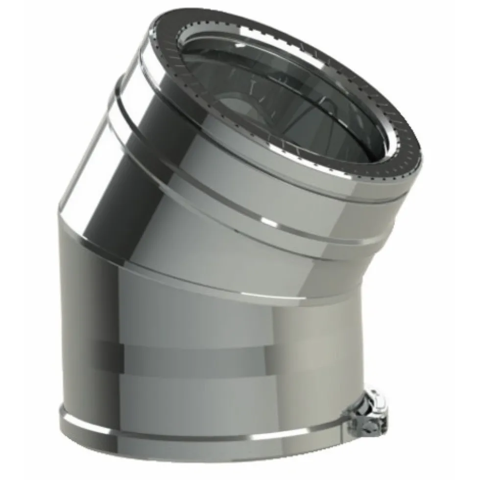 Coude 30° - double paroi Duoten - Inox isolé - avec bride de sécurité TEN