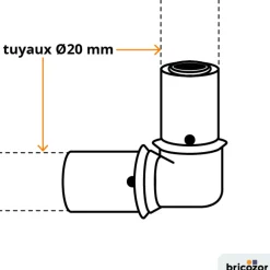 Coude égal PER à sertir BRICOZOR
