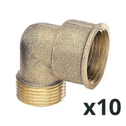 Coude laiton égal à visser - 90° - Mâle / Femelle - Sachet de 10 BRICOZOR