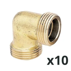 Coude laiton égal à visser - 90 ° - Mâle / Mâle - Sachet de 10 BRICOZOR