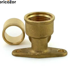 Coude PER à glissement femelle à visser avec embase de fixation BRICOZOR