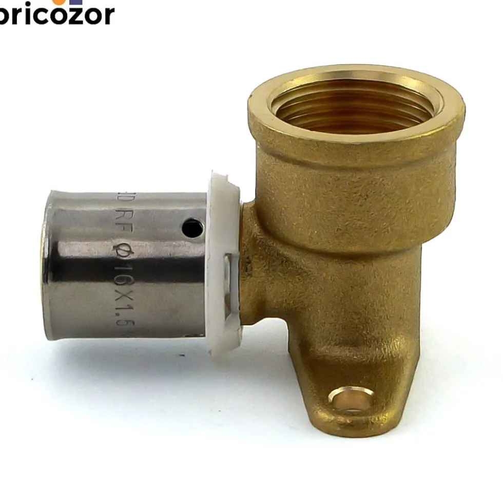 Coude PER à sertir F15x21 à visser avec embase de fixation BRICOZOR