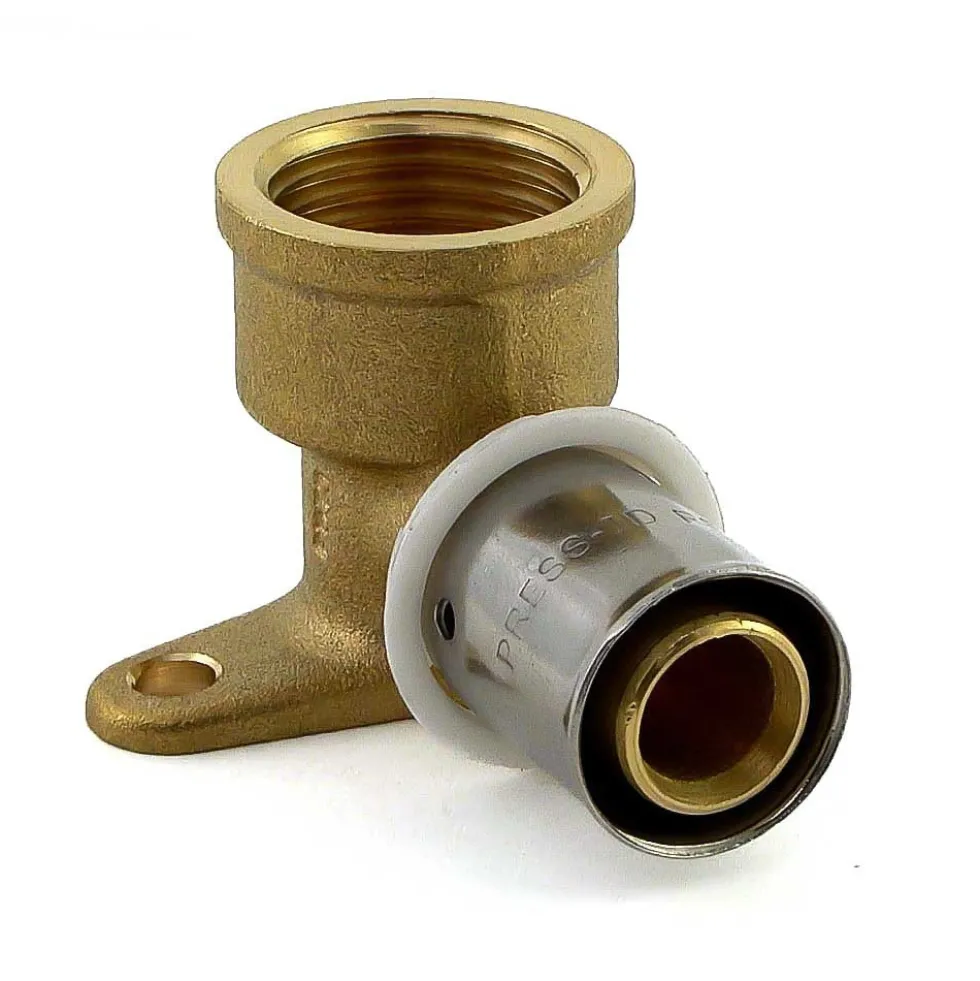 Coude PER à sertir F15x21 à visser avec embase de fixation BRICOZOR