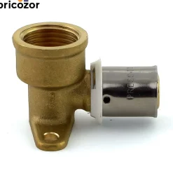 Coude PER à sertir F15x21 à visser avec embase de fixation BRICOZOR