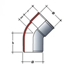 Coude PVC blanc 87°30 mâle / femelle NICOLL