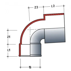 Coude pvc réduit femelle-femelle 90° NICOLL