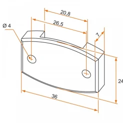 Coulisseau plastique pour tringle de serrure de volet CA TIRARD
