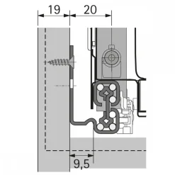 Coulisse Quadro V6 Silent System - charge 50 kg - InnoTech Atira HETTICH