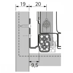 Coulisse Quadro V6 Silent System - charge 30 kg - InnoTech Atira HETTICH
