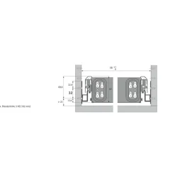 Coulisses pour tiroir de bureau - sortie partielle - Systema KA 270 HETTICH