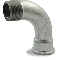 Courbe fonte 90° grand rayon mâle / femelle galvanisé - référence 1 CODITAL
