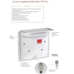 Cours anglaise à grille pour fenêtre 100x100 cm - usage piéton ACO