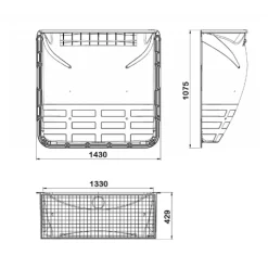 Cours anglaise à grille pour fenêtre 125x100 cm - usage piéton ACO