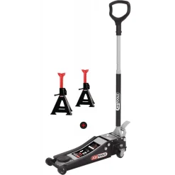 Cric extra-bas acier ULTIMATE® 2 T + chandelles 2 T KS TOOLS
