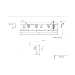Crémaillère M4 en nylon armé pour portail automatique coulissant - 1 m NICE
