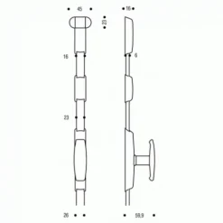 Crémone en applique - acier - pour menuiserie métallique - type 332 VACHETTE