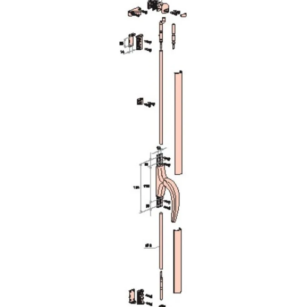 Crémone en applique - aluminium laqué - réversible - Lothus FAPIM